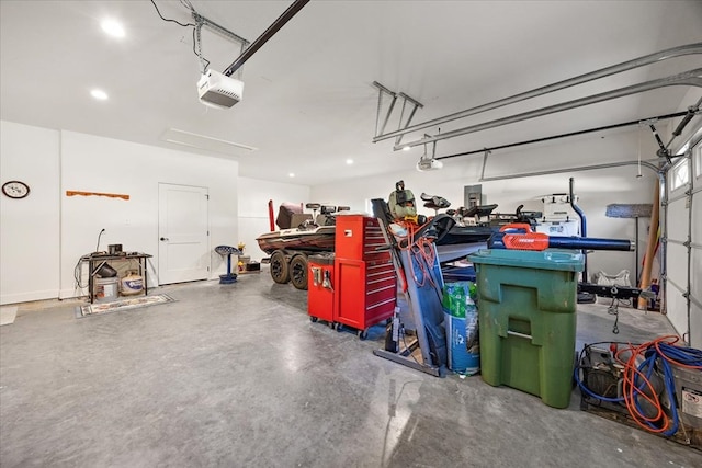 garage featuring a garage door opener