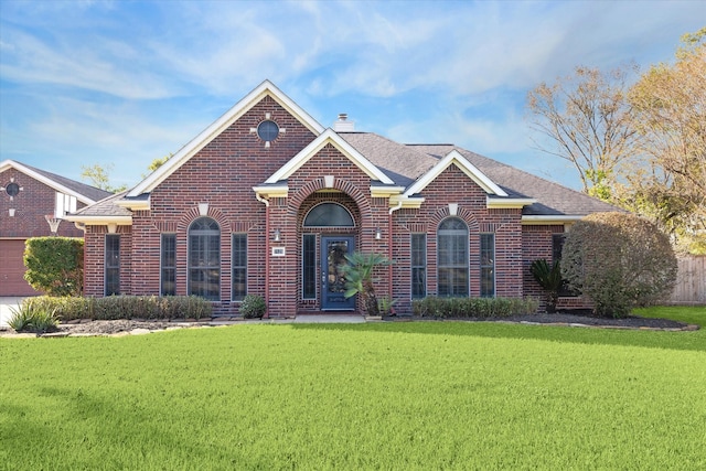 view of front of home featuring a front yard