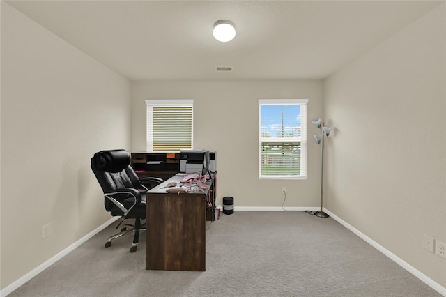 view of carpeted office