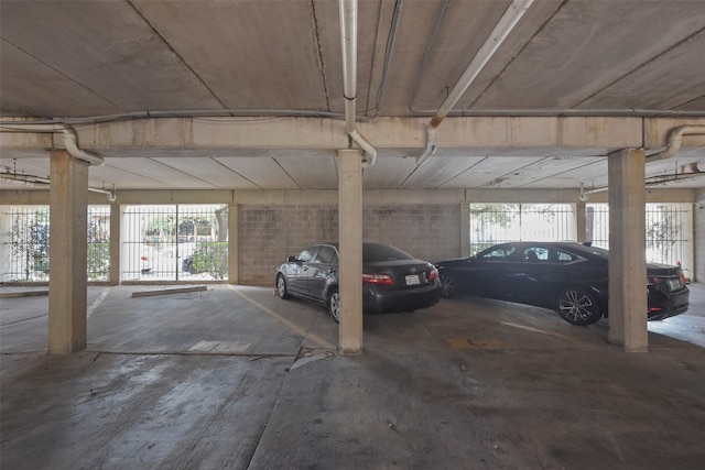 garage featuring a carport