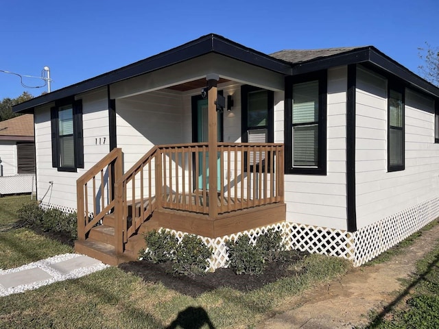 exterior space with covered porch