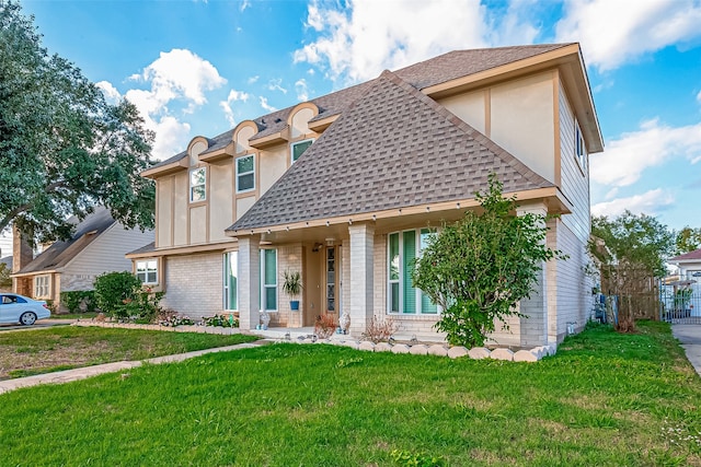 view of front of property featuring a front yard