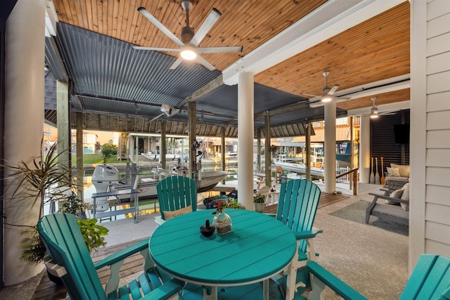 view of patio / terrace featuring ceiling fan