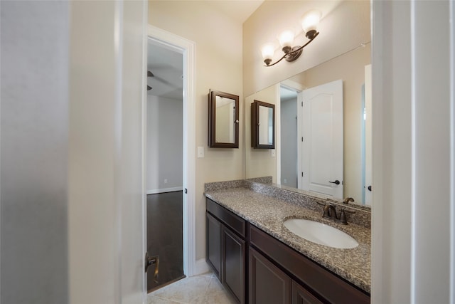 bathroom featuring vanity and tile patterned floors