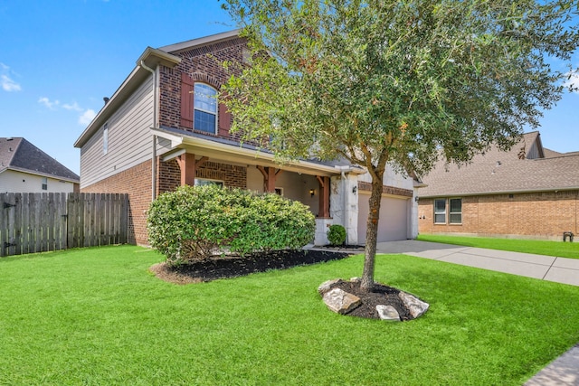 view of front facade with a front yard