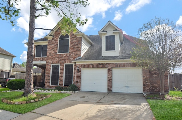 view of front of house with a garage