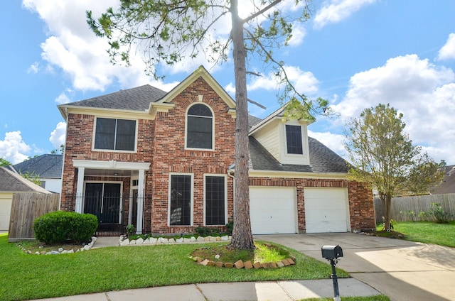 view of front facade with a front yard