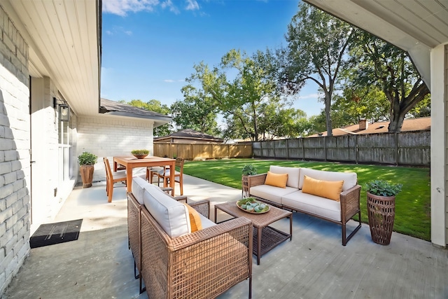 view of patio / terrace featuring an outdoor hangout area