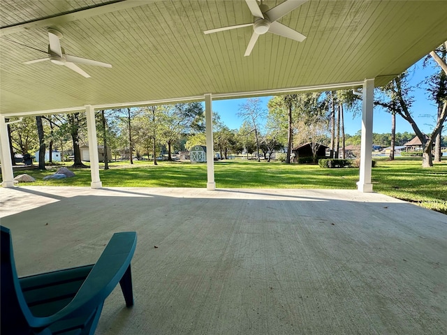 view of patio / terrace with ceiling fan