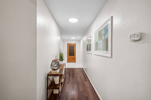 hallway featuring hardwood / wood-style floors