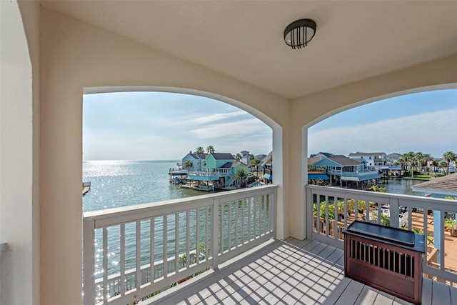 balcony with a water view