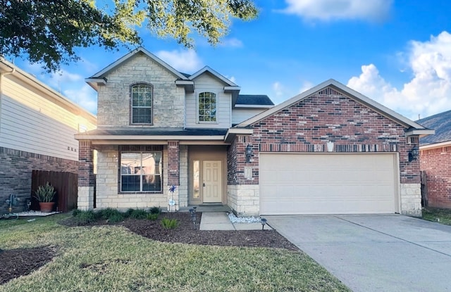 front of property with a garage and a front yard