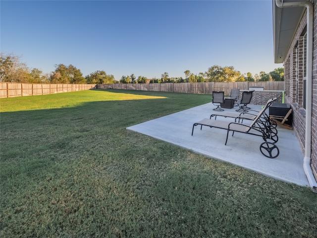 view of yard featuring a patio