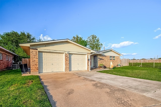 ranch-style house with a front lawn