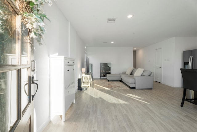 living room featuring light hardwood / wood-style flooring