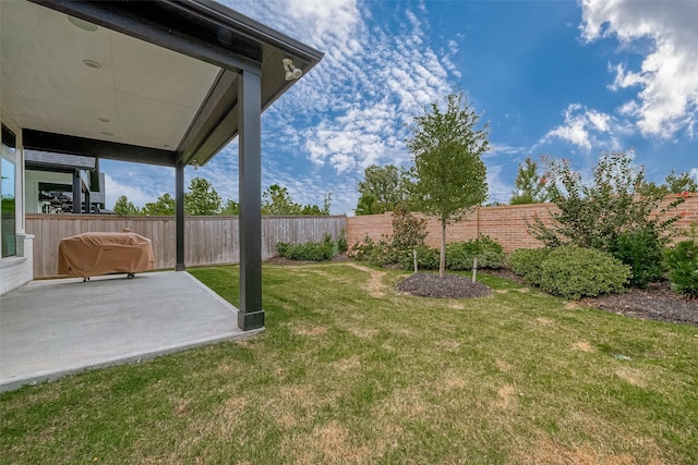 view of yard with a patio area