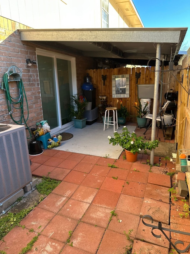 view of patio / terrace with central air condition unit