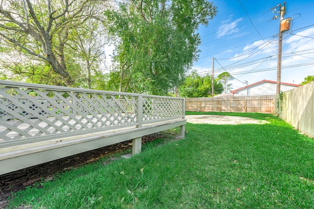 view of yard featuring a deck