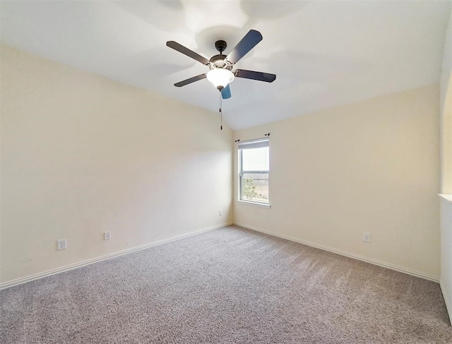 empty room with carpet and ceiling fan