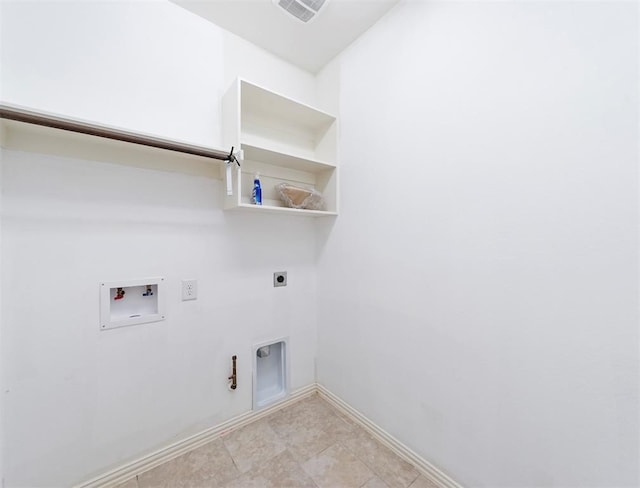 laundry room featuring electric dryer hookup, hookup for a gas dryer, and washer hookup