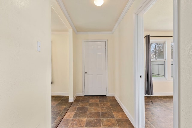 hall with crown molding