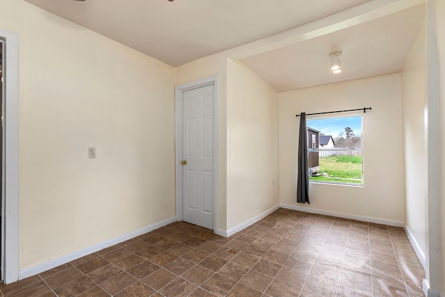 view of spare room