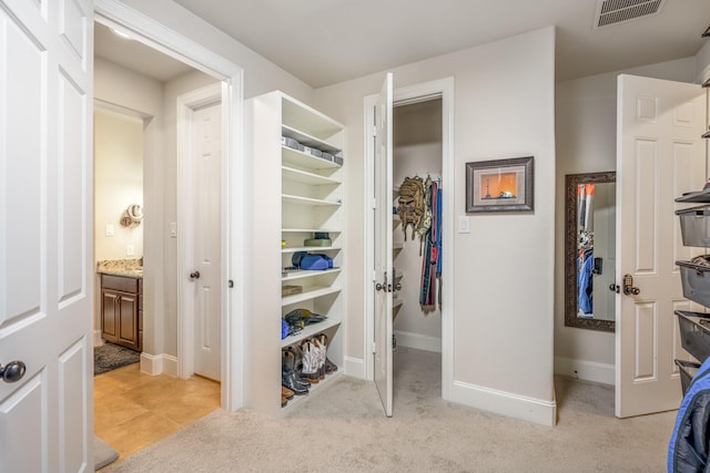 interior space with light colored carpet