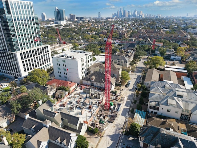 aerial view featuring a city view