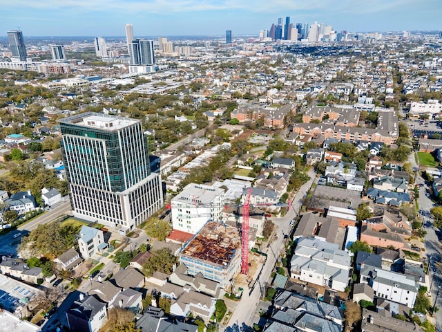 drone / aerial view featuring a city view