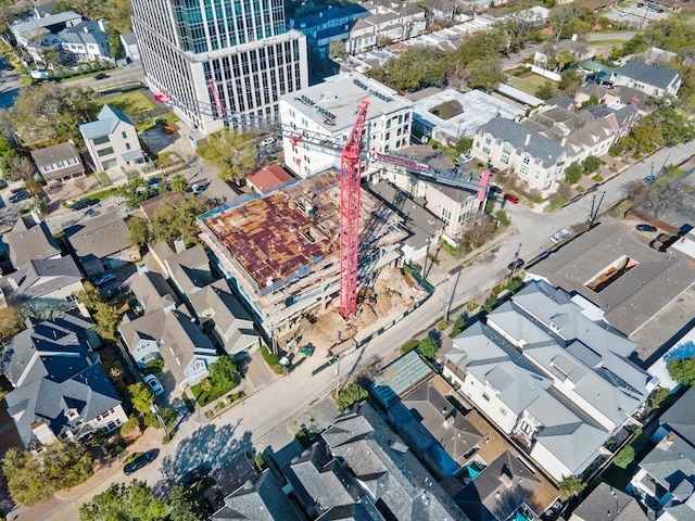 aerial view with a residential view