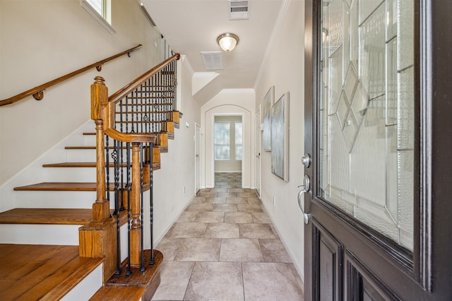 foyer with crown molding