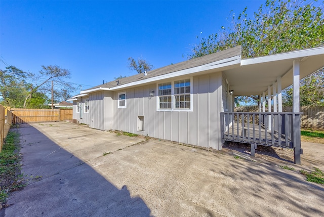 rear view of property with a patio area