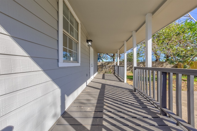 deck with a porch