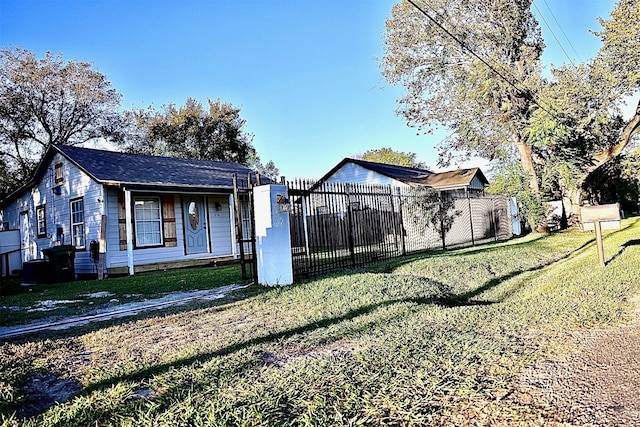 exterior space with a front lawn