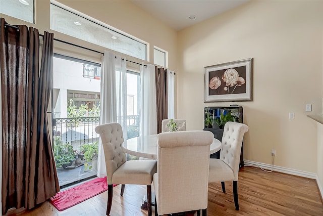 dining area featuring light hardwood / wood-style flooring