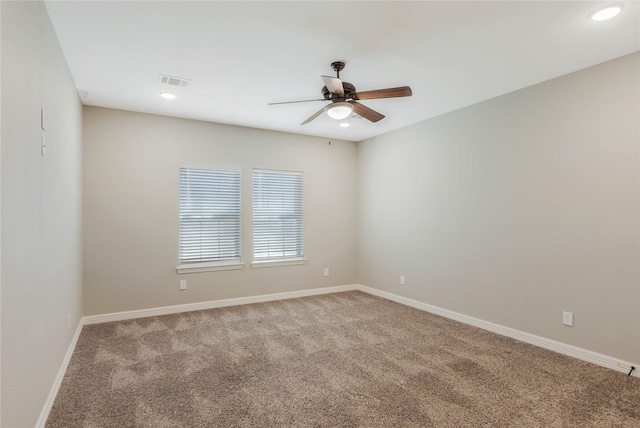 16979 Concord Dr, Conroe, TX 77385 - carpeted spare room featuring ceiling fan, baseboards, and recessed lighting