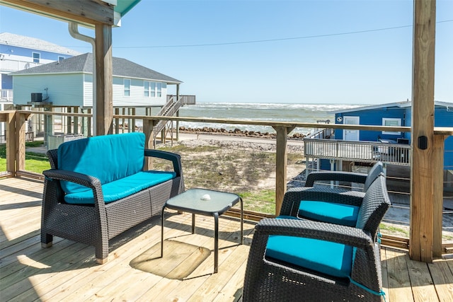 balcony with a water view