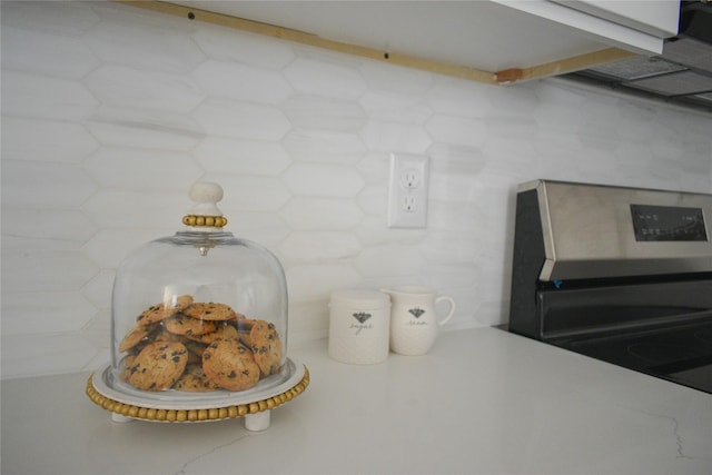 interior details featuring stainless steel range