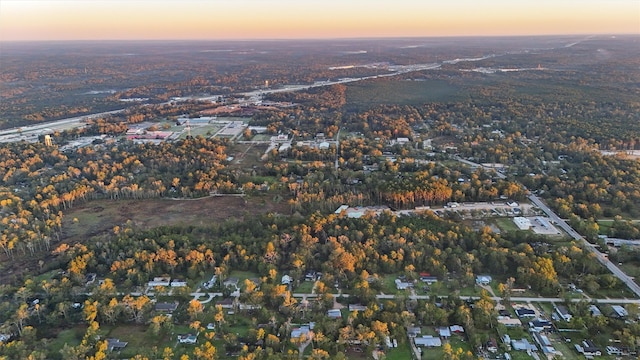 view of aerial view at dusk