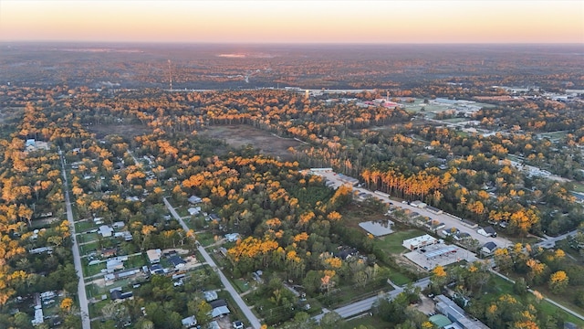 view of aerial view at dusk