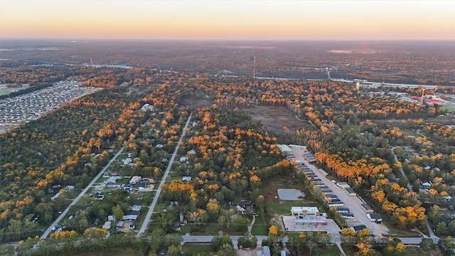 view of aerial view at dusk