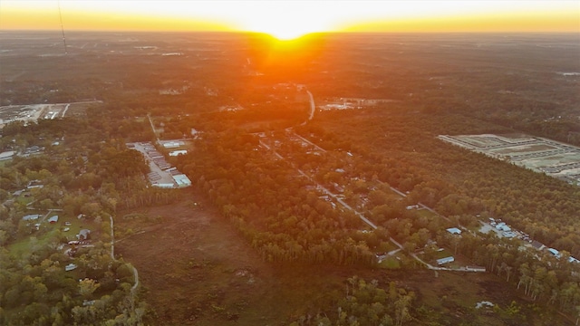 view of aerial view at dusk