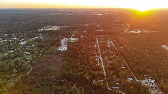 view of aerial view at dusk