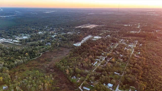 view of aerial view at dusk