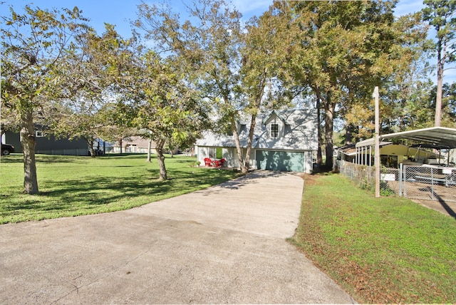 view of property's community featuring a yard and a carport