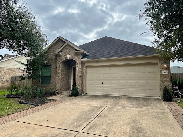 view of front of house with a garage