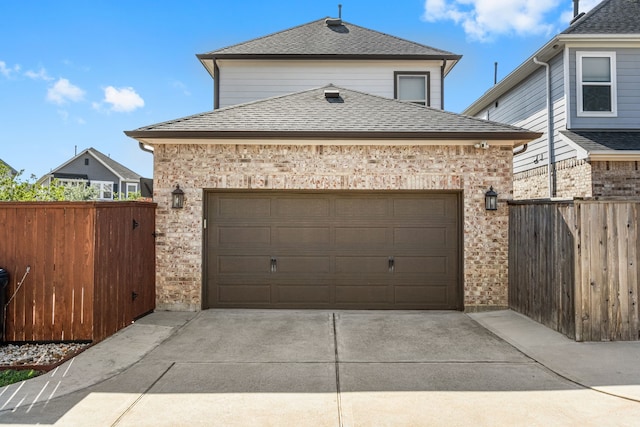 view of garage