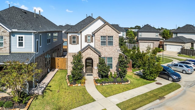 view of front of house with a front lawn