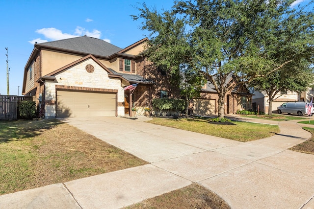 view of front of home with a front lawn