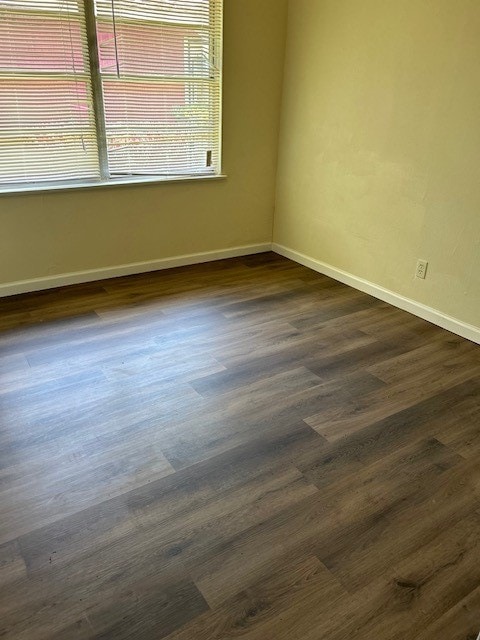 empty room featuring dark hardwood / wood-style floors